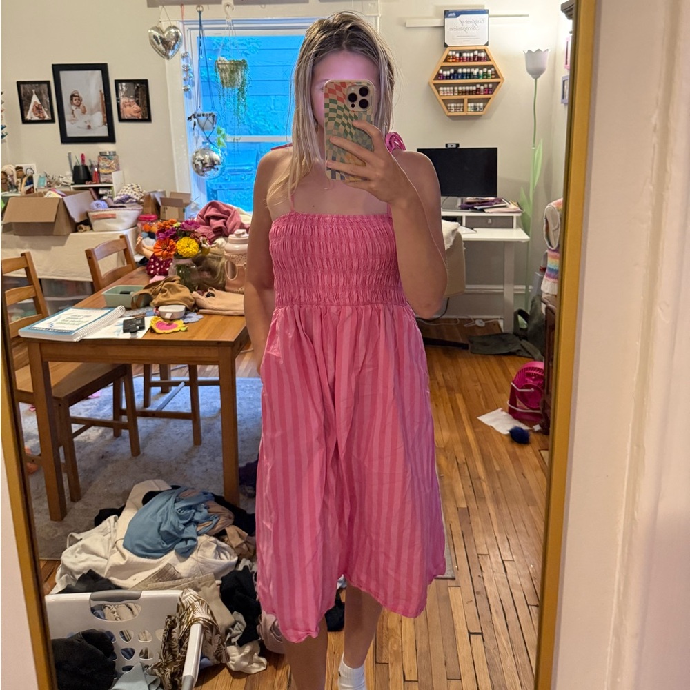 Pink Striped Sundress